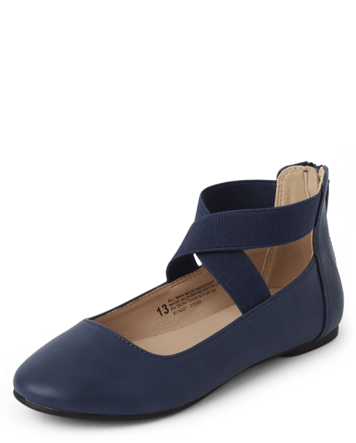 Girls navy outlet blue flats