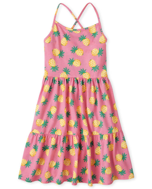 pineapple pink dress Pink Pineapple Long Slip Dress