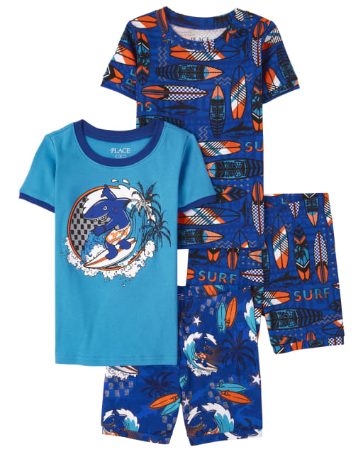 Boys Short Sleeve Surf Snug Fit Cotton Pajamas 2 Pack BLUE The Children s Place CA