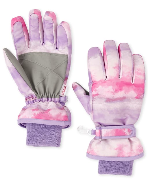 Guantes de esquí con efecto tie-dye para niñas