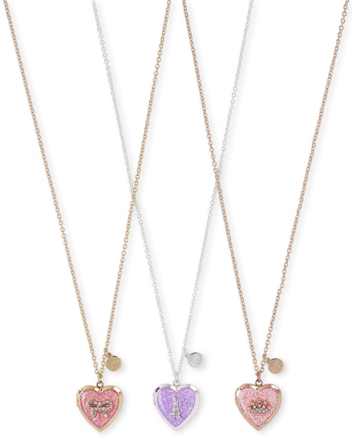 Girls Heart Locket Necklace 3 Pack MULTI CLR The Children s Place CA