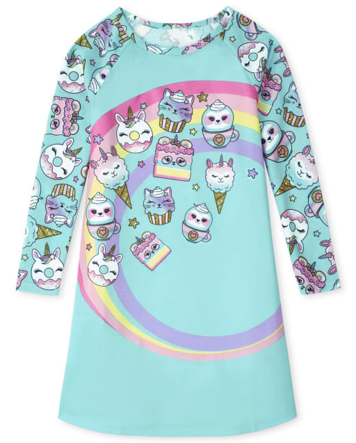 Girls Long Sleeve Squishies Nightgown BLUE The Children s Place CA