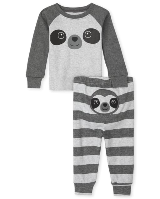 Baby And Toddler Boys Long Sleeve Sloth Snug Fit Cotton Pajamas GRAY The Children s Place