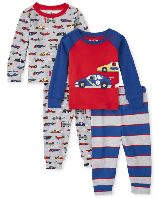 Baby And Toddler Boys Long Sleeve Race Car Snug Fit Cotton Pajamas 2 Pack GRAY The Children s Place CA