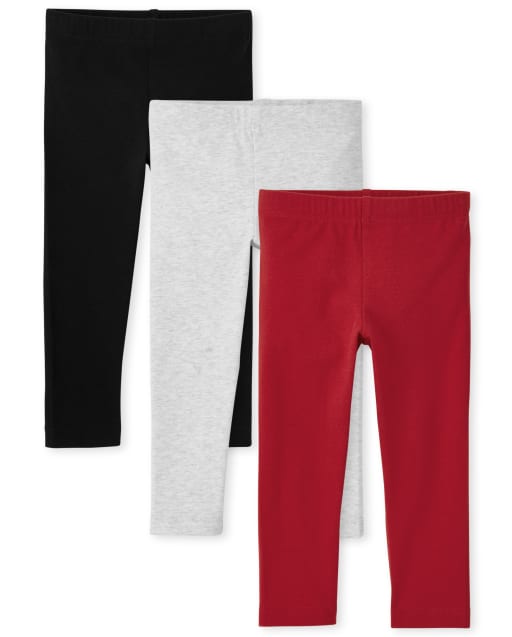Toddler Girls Knit Leggings 3Pack The Children's Place BLACK