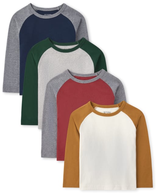 ★GENERAL IDEA★ GNRL Raglan Man to Man CREAM SBC3U02006 Baby And Toddler Boys Long Sleeve Raglan Top 4-Pack - MULTI