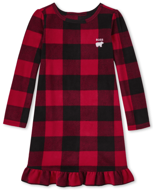 Girls buffalo plaid nightgown outlet