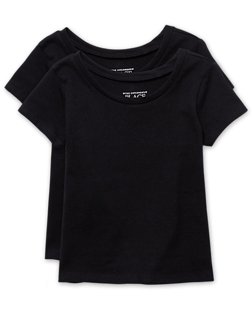 Baby And Toddler Girls Short Sleeve Basic Layering Tee 2 Baby And Toddler Girls Short Sleeve Basic Layering Tee 2
