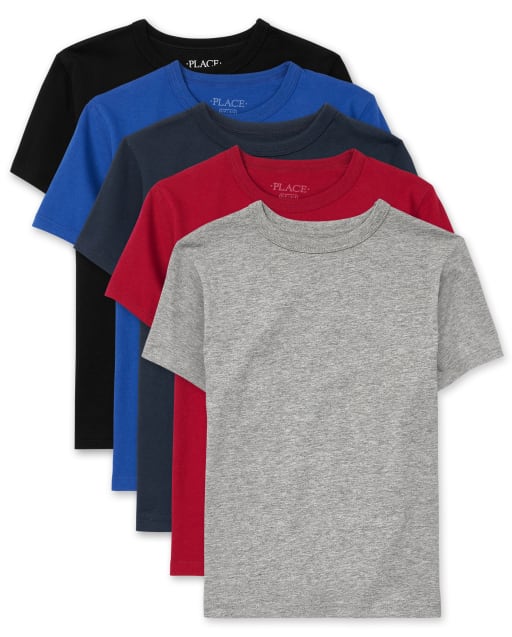 Boys Short Sleeve Basic Layering Tee 5-Pack | The Children's Place ...