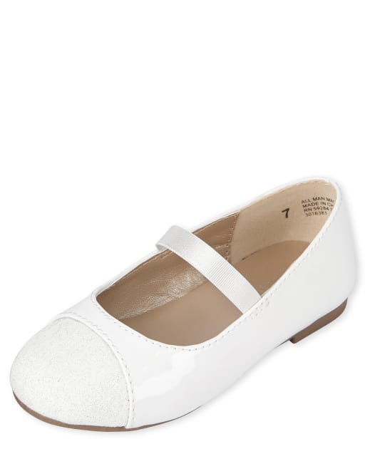 Toddler Girls Glitter Ballet Flat WHITE The Children s Place CA