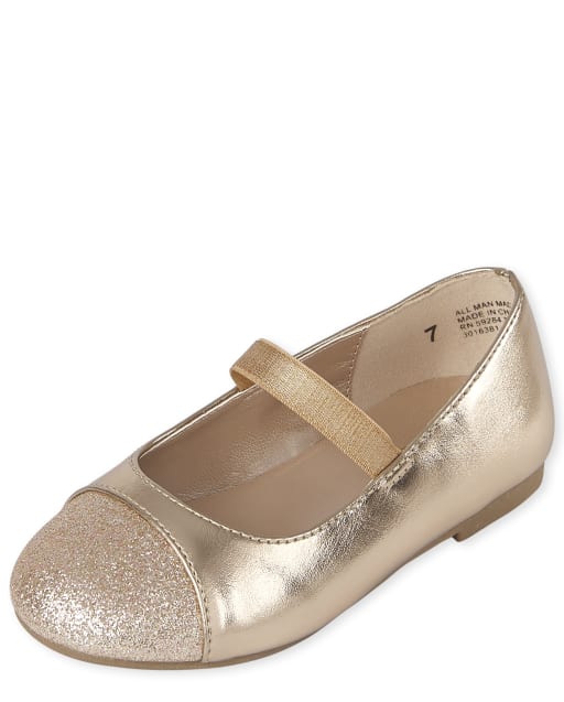 Childrens gold top ballet flats
