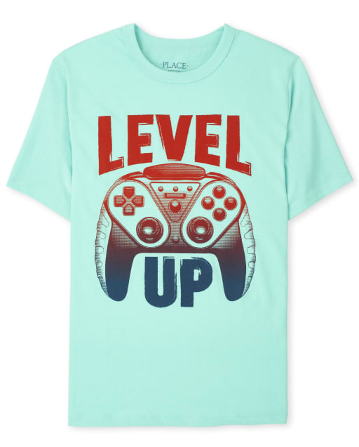 Boys Short Sleeve Level Up Graphic Tee