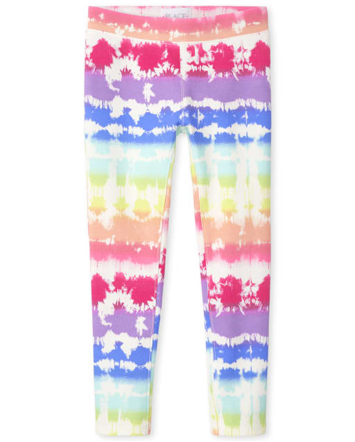 Girls Rainbow Tie Dye Knit Perfect Ponte Leggings MULTI CLR The Children s Place CA