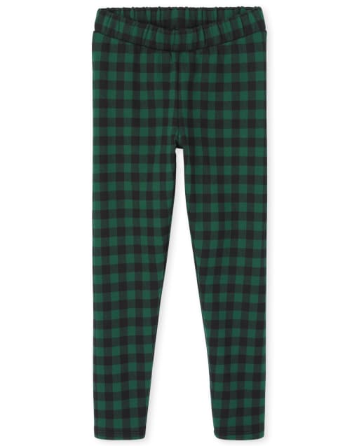 Girls buffalo plaid leggings 2025