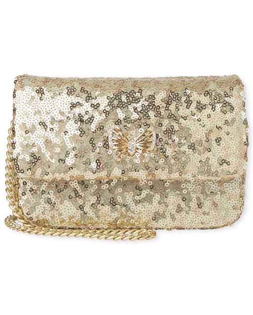 Gold Sequin Chain Cross Body Bag | New Look