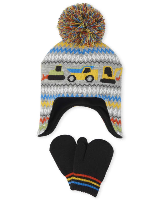 Boys hat and mittens best sale