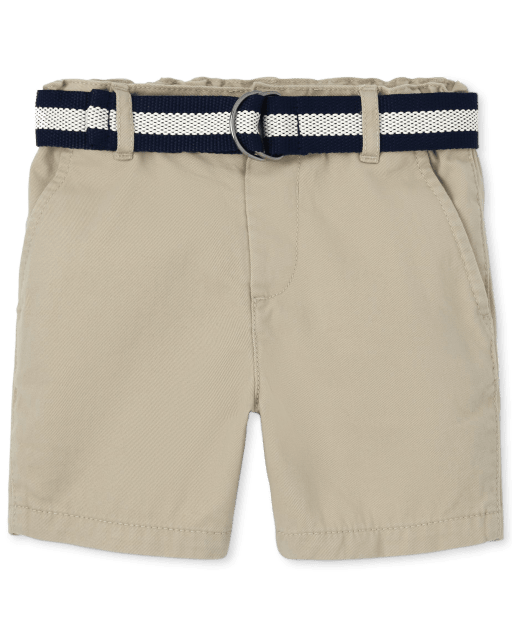 Baby And Toddler Boys Belted Woven Chino Shorts | The Children's Place