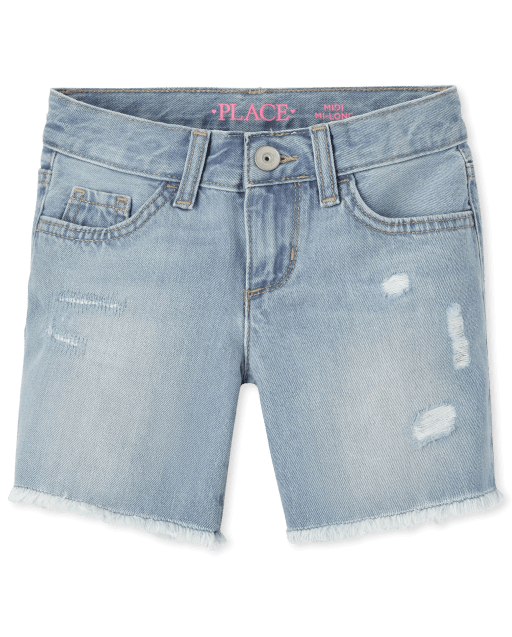 Girls Denim Midi Shorts PEYTON WASH The Children s Place