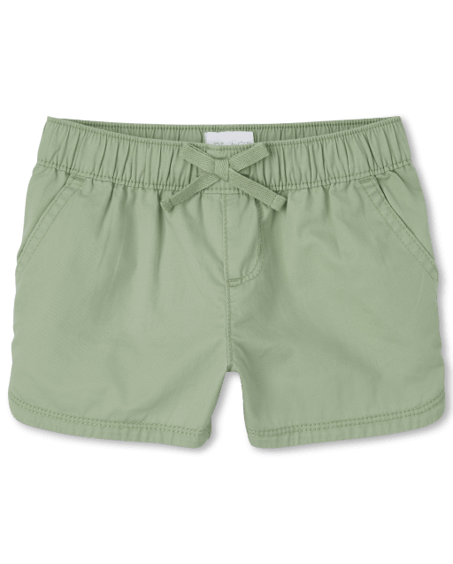 Girls Twill Pull On Shorts SOFT FERN The Children s Place