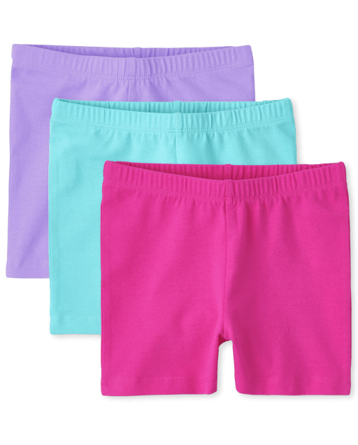 Girls Knit Cartwheel Shorts 3Pack The Children's Place NEON PINKSIZZLE