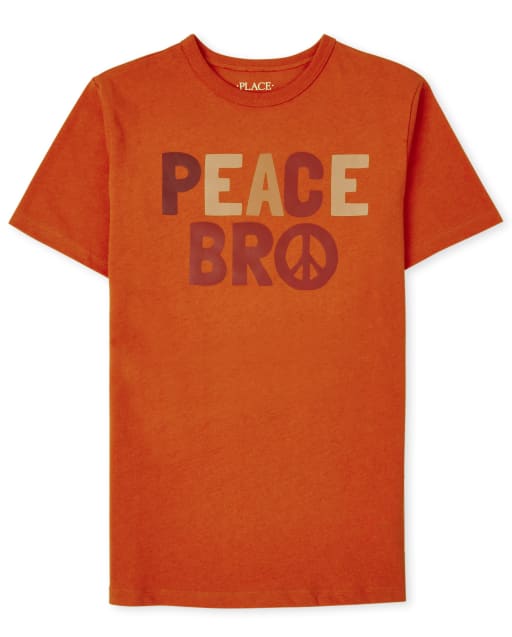 Boys Short Sleeve Peace Bro Graphic Tee ORANGE The Children s Place