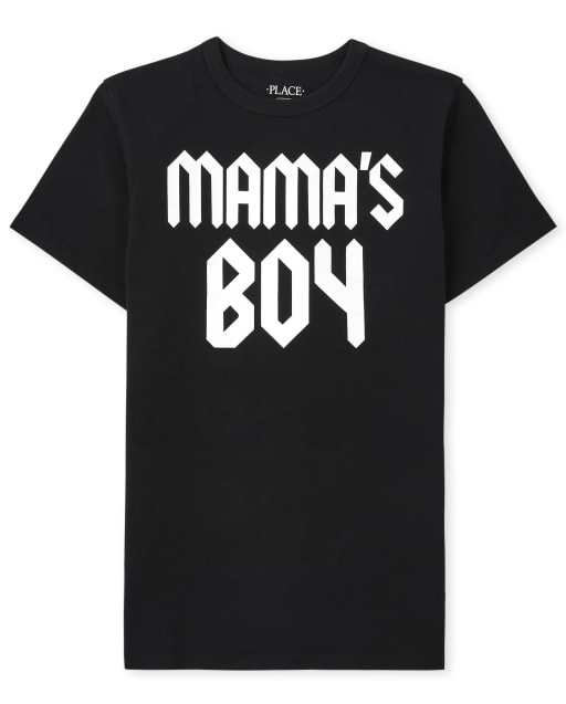Boys Short Sleeve Mama's Boy Graphic Tee - BLACK | The Children's