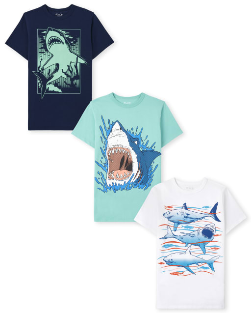 Boys Shark Graphic Tee 3-Pack - Multi clr