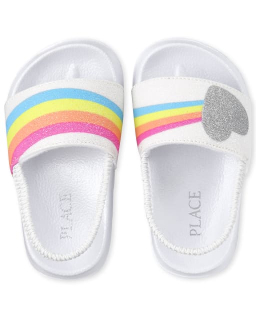 Girls Rainbow Faux Fur Slides  The Children's Place - MULTI CLR