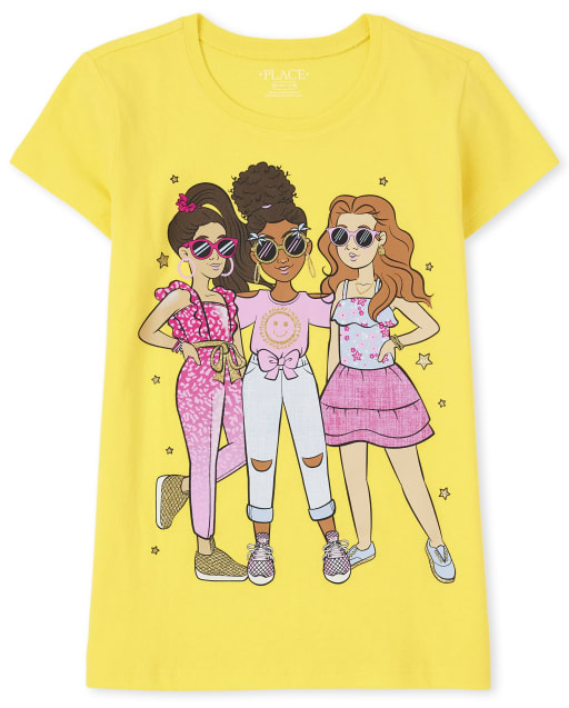 Girls printed tees shop