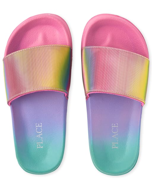 Girls Rainbow Ombre Slides MULTI The Children s Place