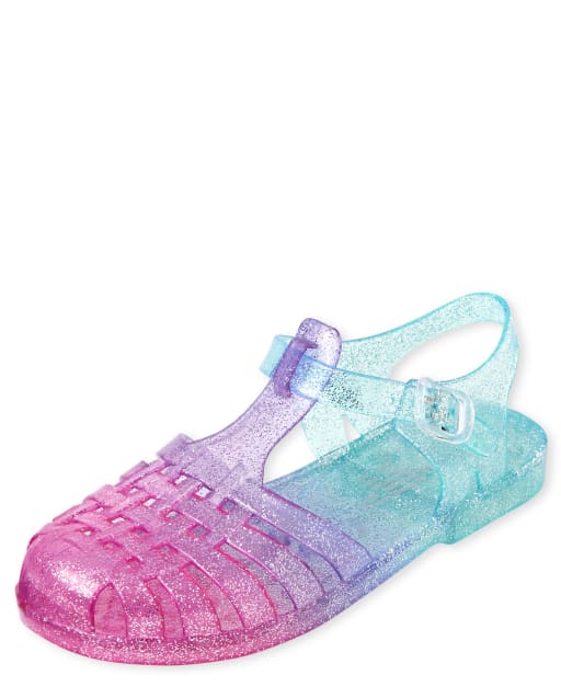 Pink sparkly jelly best sale shoes