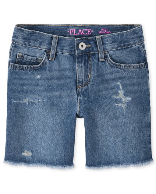 Girls Denim Midi Shorts MYA WASH The Children s Place CA