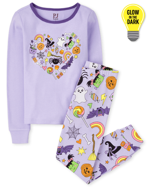 Girls Halloween Long Sleeve Candy Snug Fit Cotton Pajamas PURPLE The Children s Place CA