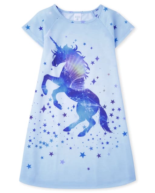 blue spaghetti strap midi dress Girl's Unicorn Princess Dress – 100 Unicorns