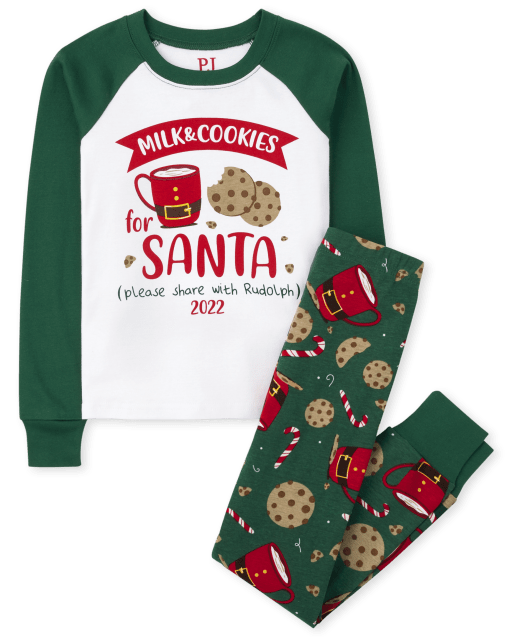 Unisex Kids Santa s Cookies 2022 Snug Fit Cotton Pajamas