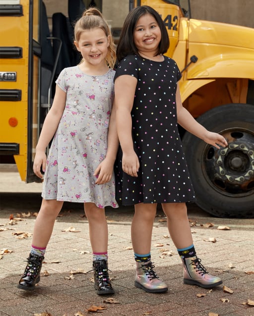 Black dress children's place top