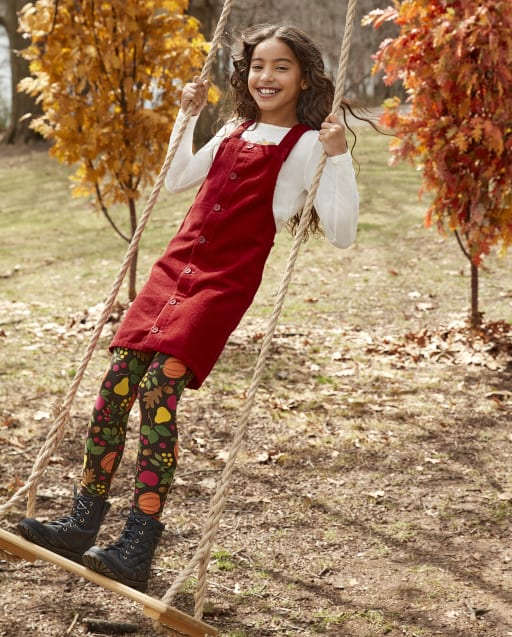Girls Sleeveless Corduroy Skirtall - RED | The Children's