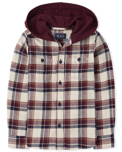 Flannel hoodie boys shop