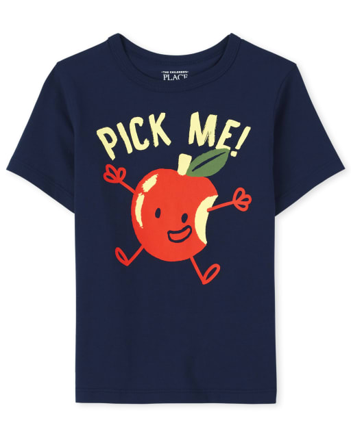 Baby And Toddler Boys Short Sleeve Apple Graphic Tee - BLUE