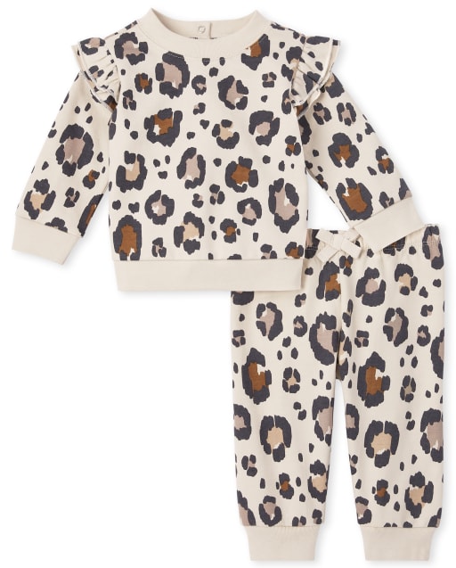 Littletown Garanimals Baby Girl Leopard Print Sweatpants, 3Pk