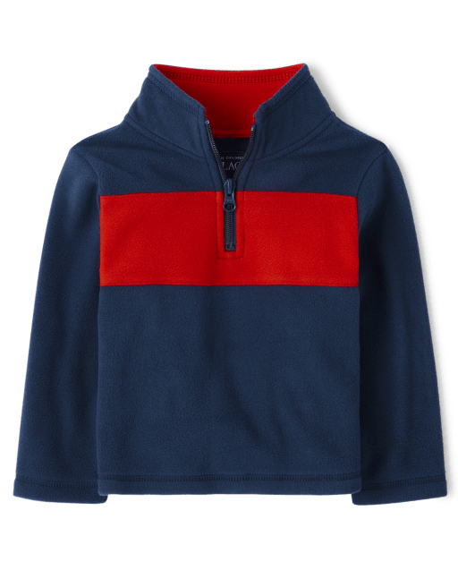Toddler Boys Long Sleeve Colorblock Microfleece Half Zip Pullover The