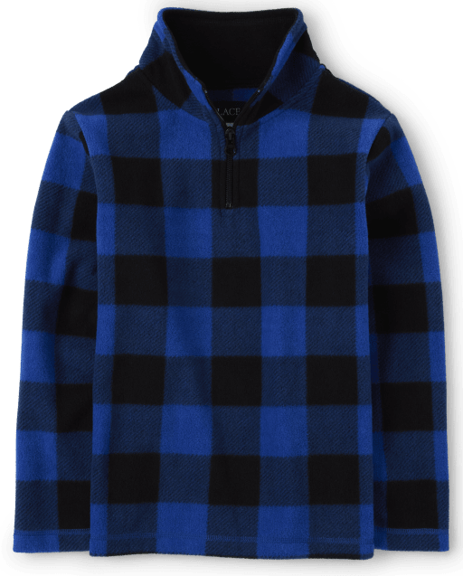 Plaid fleece pullover hot sale