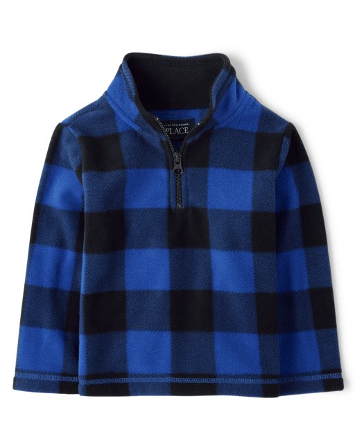 Unisex Toddler Buffalo Plaid Glacier Fleece Half Zip Pullover