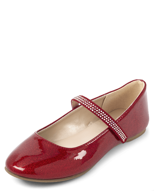 Girls red cheap flats