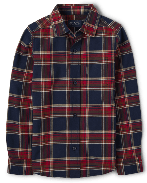 Boys Long Sleeve Plaid Oxford Button Up Shirt | The Children's Place ...