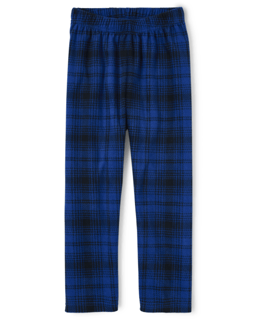 Boys Plaid Fleece Pajama Pants  The Children's Place - EDGE BLUE