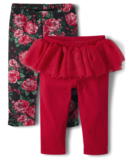 Baby Girls Floral And Knit Tutu Pants 2-Pack | The Children's Place ...