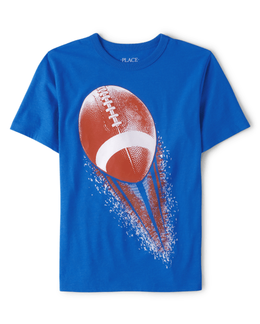 Boys Short Sleeve Football Graphic Tee - BLUE | The