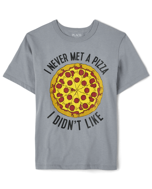 Boys Short Sleeve Pizza Graphic Tee - GRAY | The Children's Place