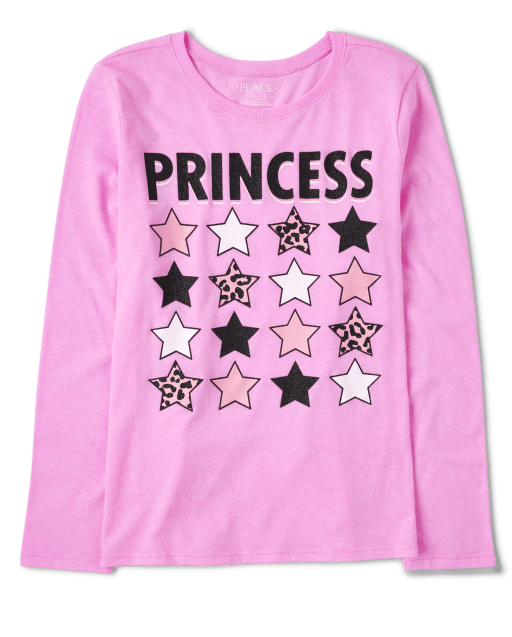 新入荷 Girls Long Sleeve Princess Graphic Tee - PINK | The トップス